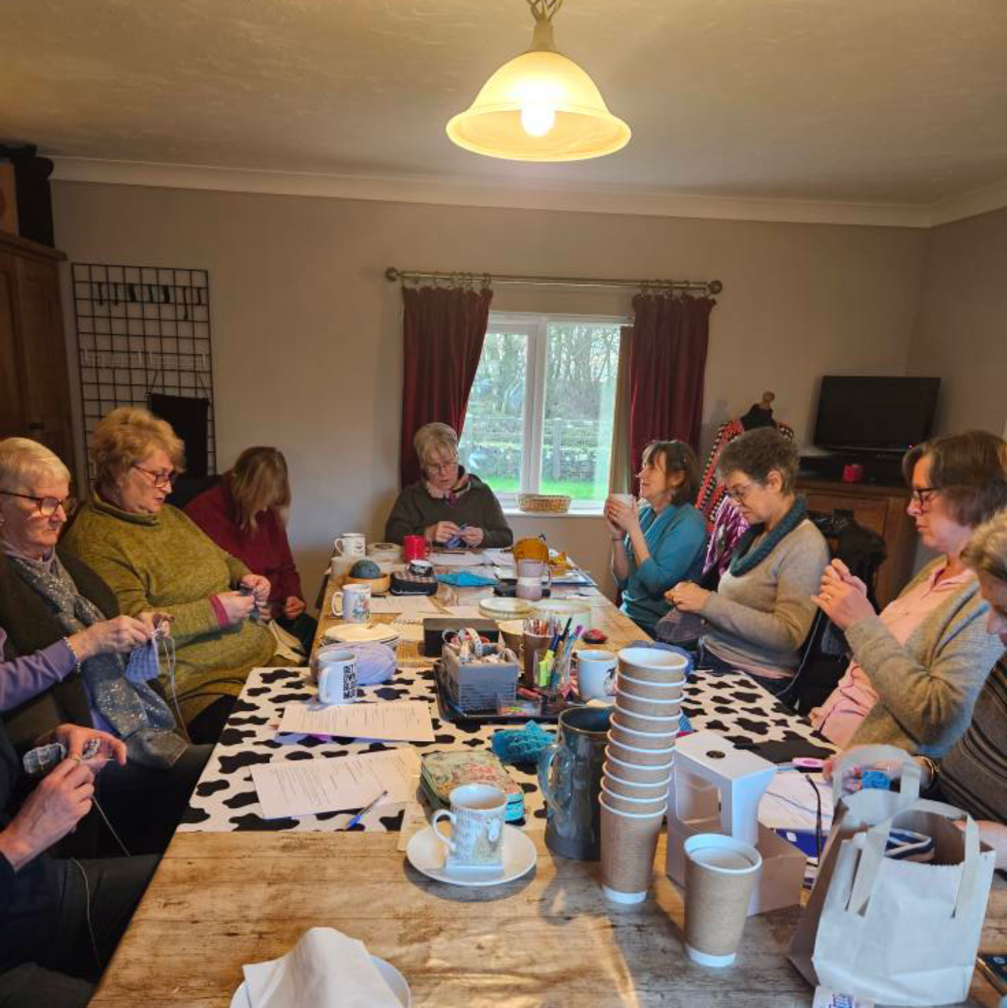 Laughs and tea with the students
